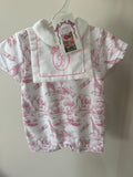 Pink safari bibbed romper