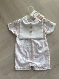 Beige safari short romper
