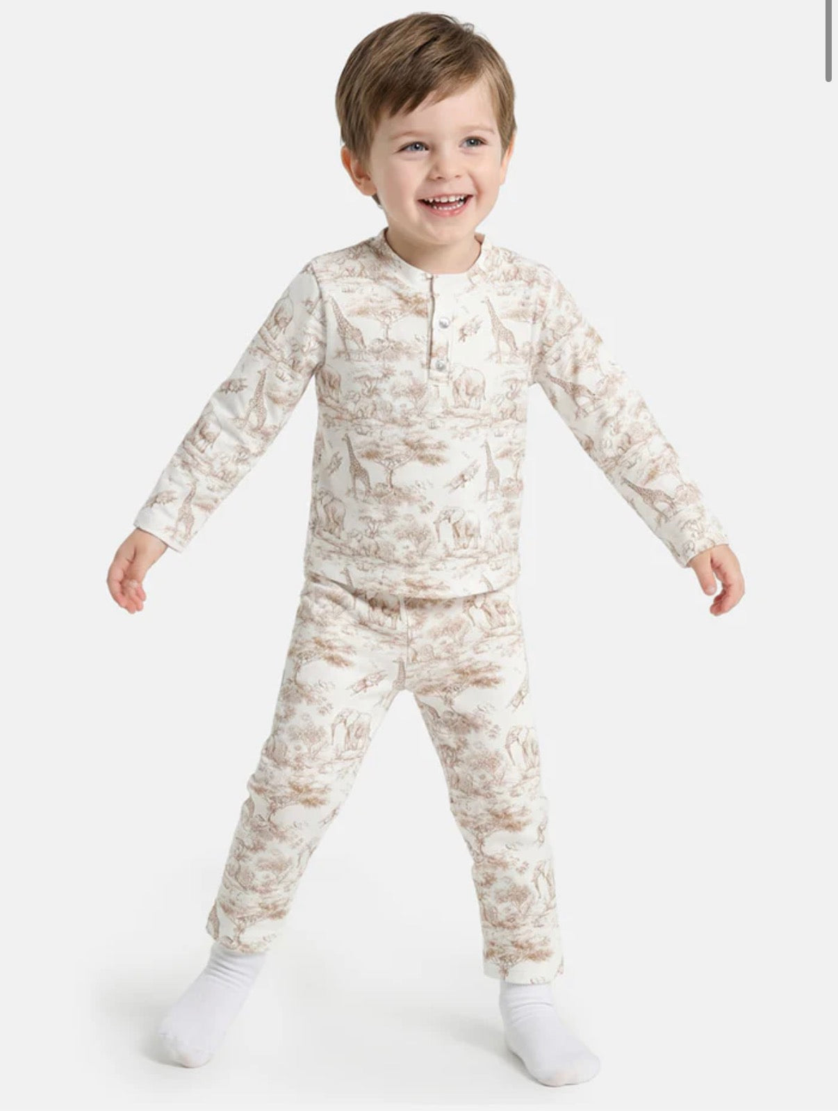 Beige boys safari pjs