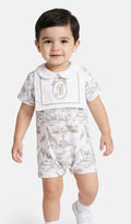 Beige safari short romper