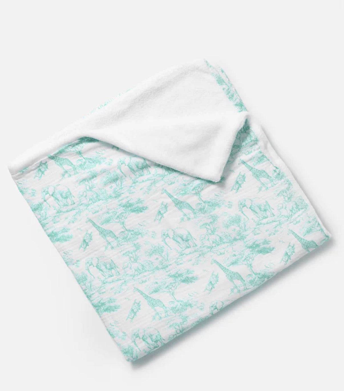 Mint safari print blanket