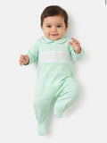 Mint smocked baby grow