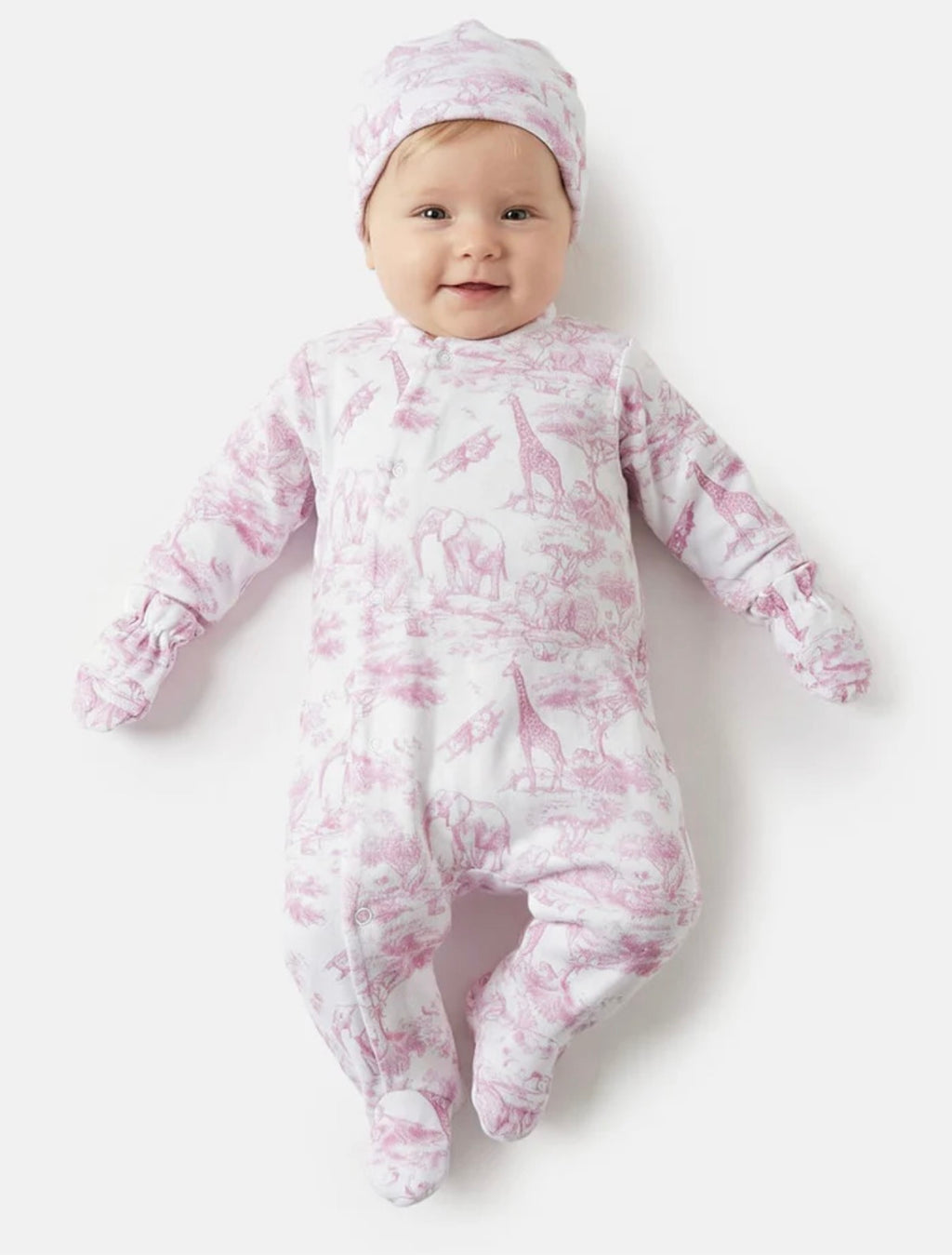 Pink safari 3 peice newborn set