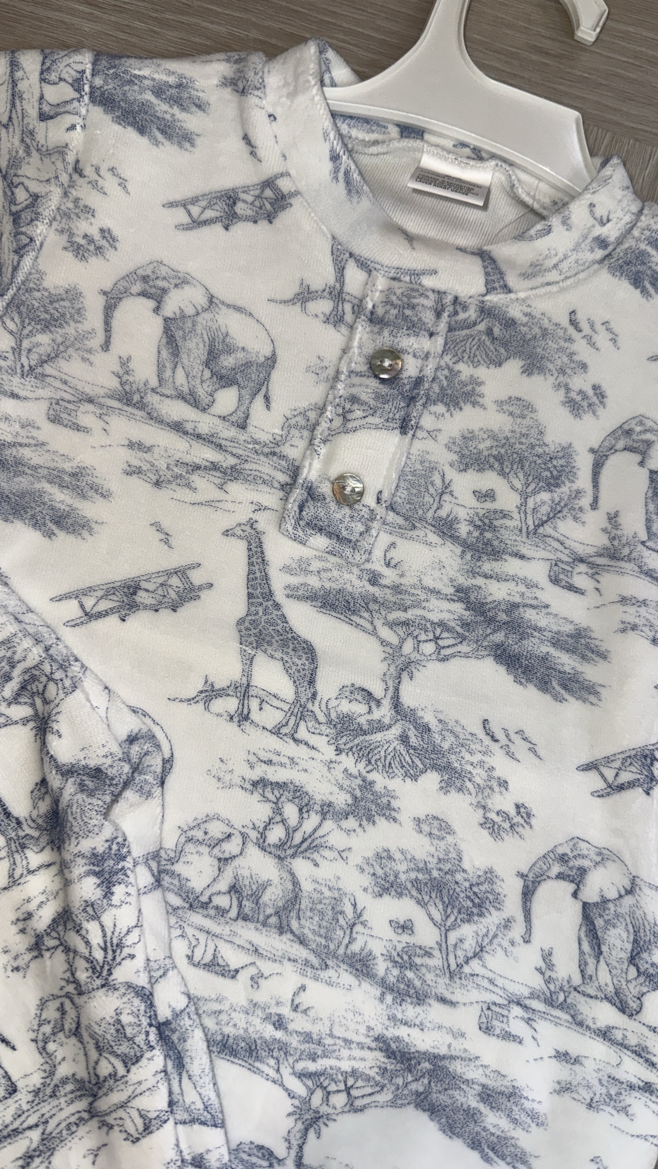Blue safari print pjs