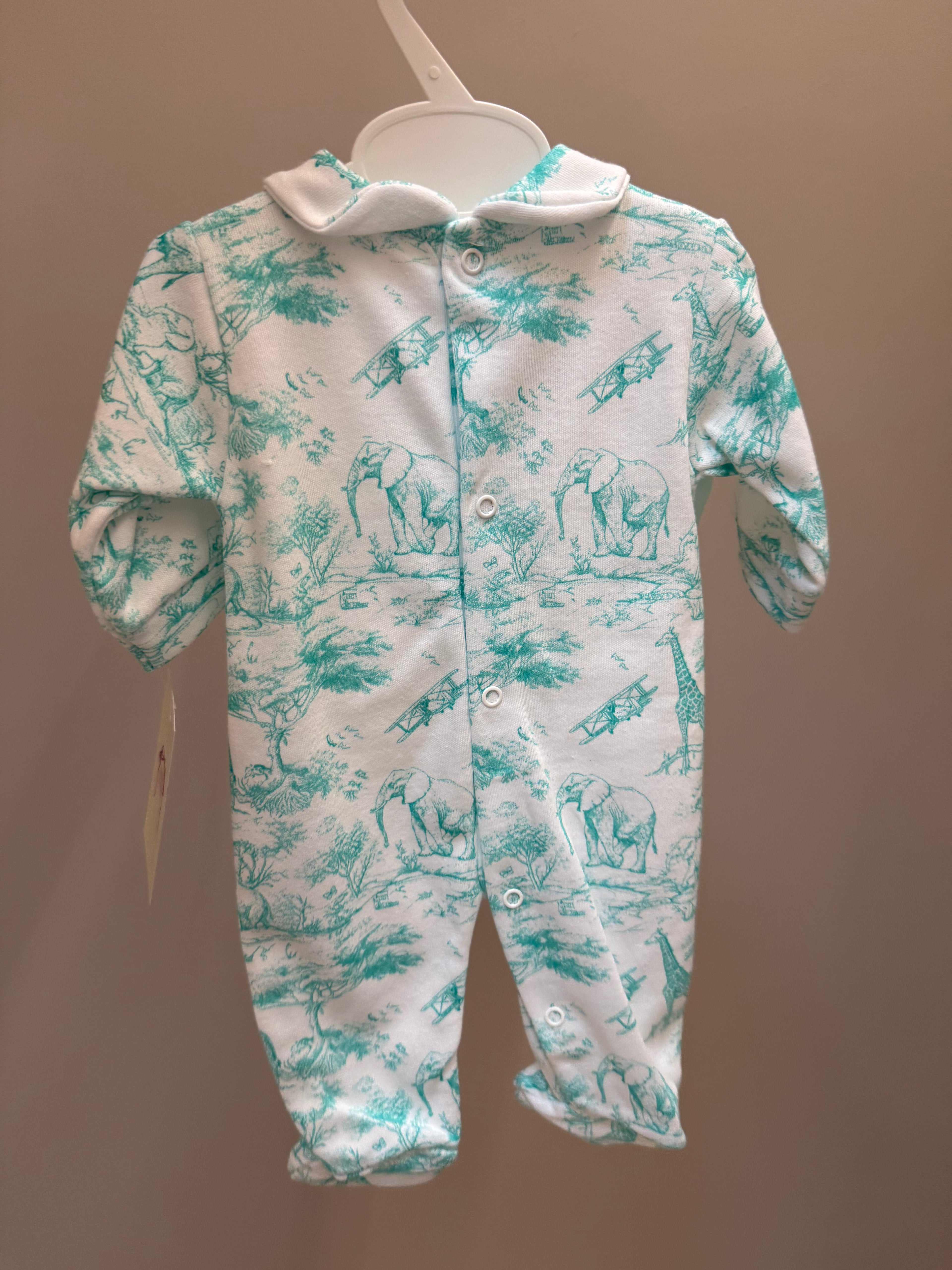 Mint green safari sleep suit