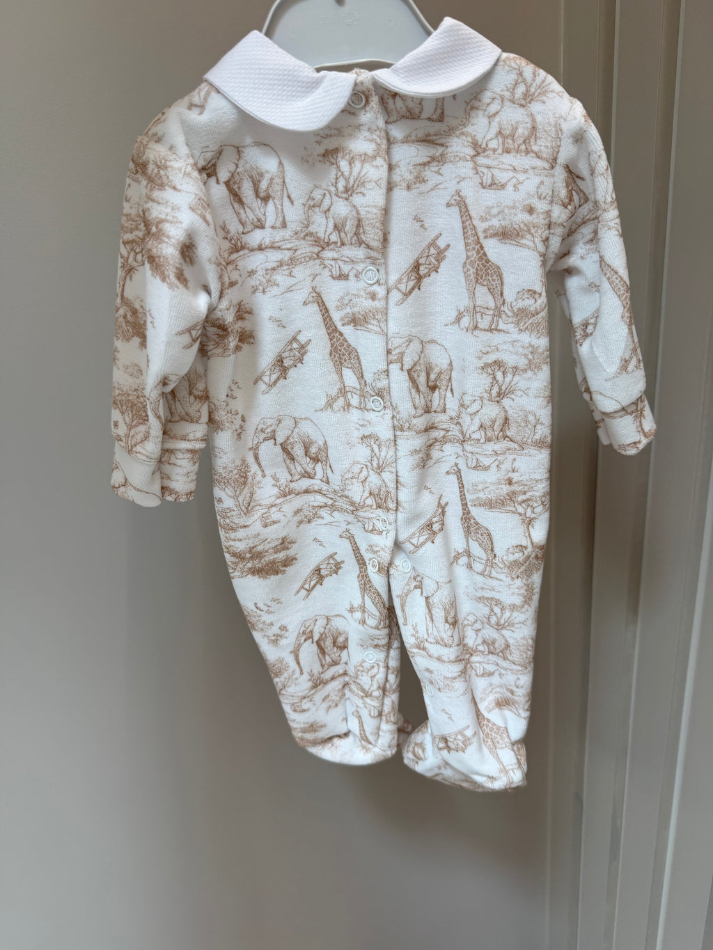 Boys beige safari sleep suit