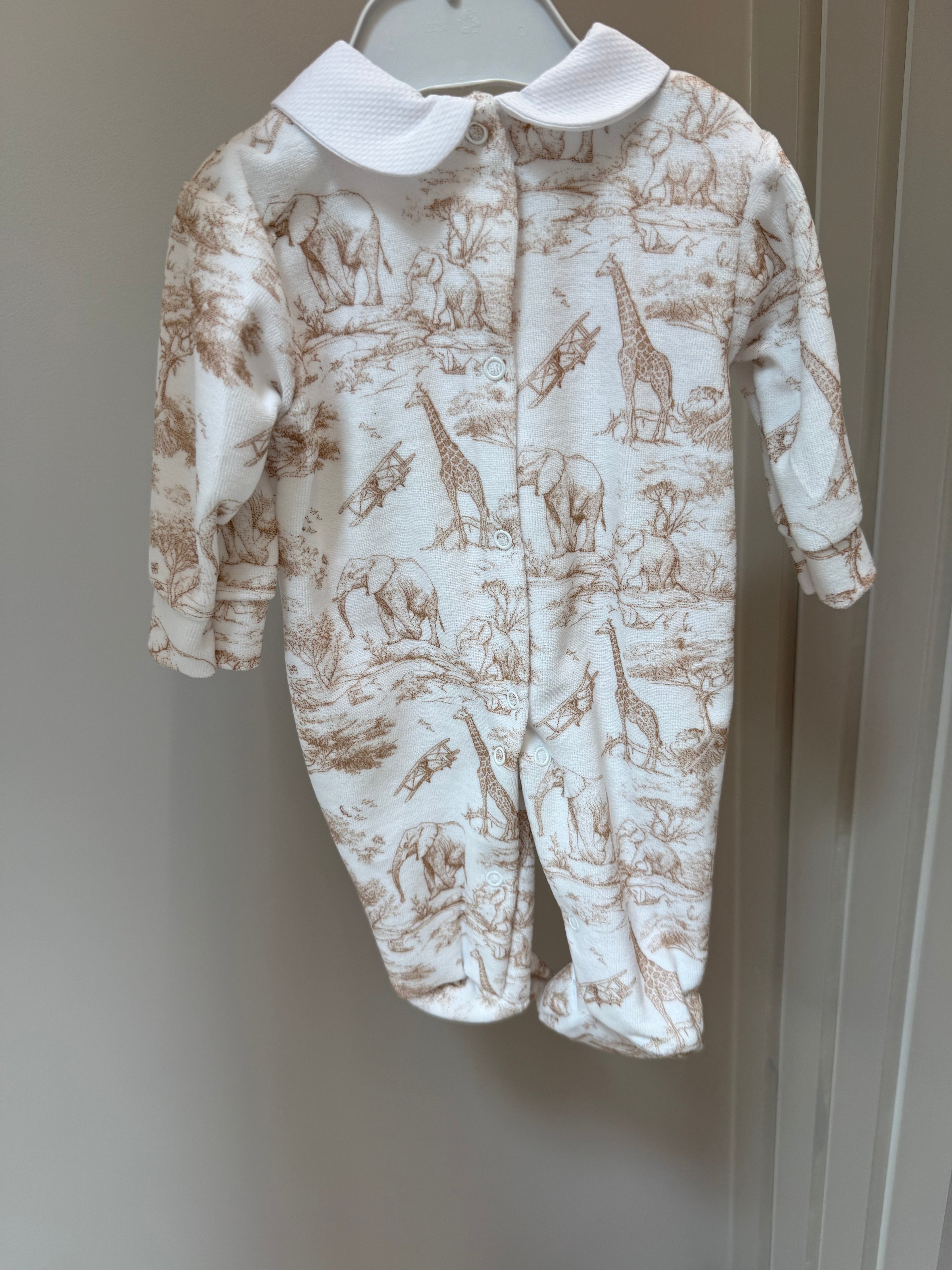 Boys beige safari sleep suit